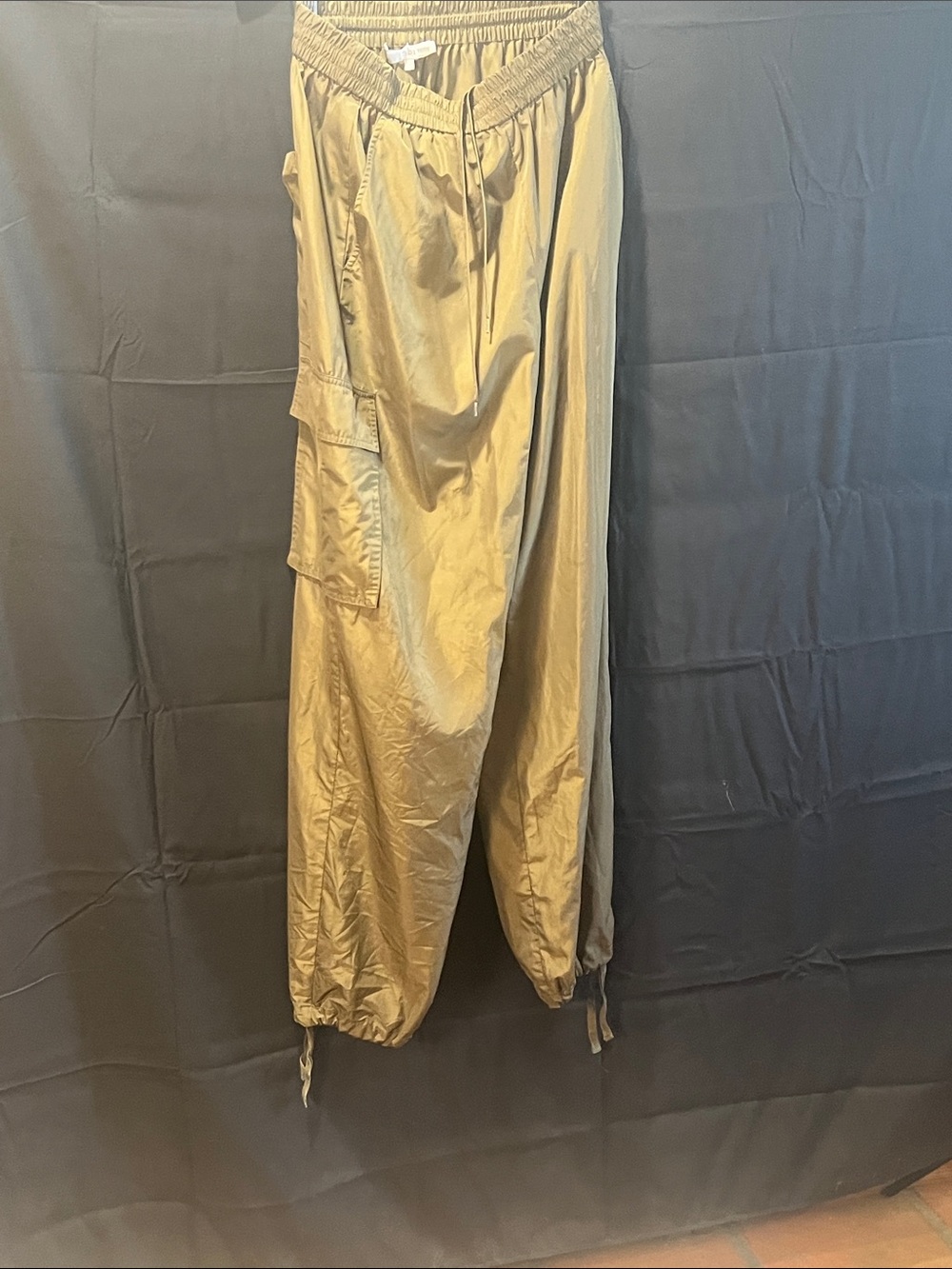 Tibi Olive Green Cargo Jogger Pants